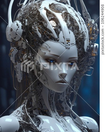 Abstract cyborg android with artificial intelligence Abstract cyborg android with artificial intelligence 106244908