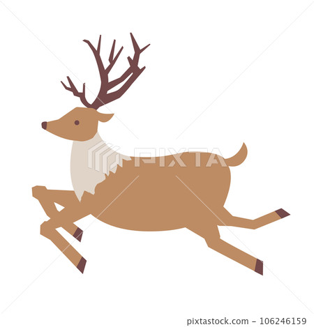 Illustration of a running reindeer 106246159