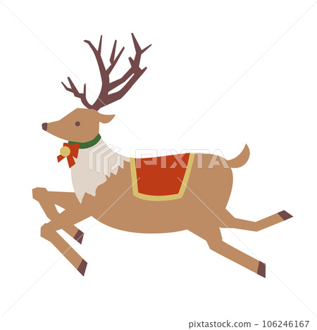 為聖誕節奔跑的馴鹿的插圖 106246167