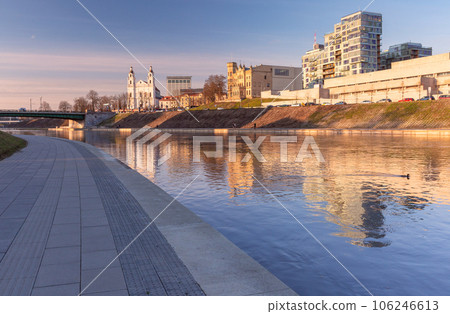 Vilnius at sunset, Lithuania, Baltic states. 106246613