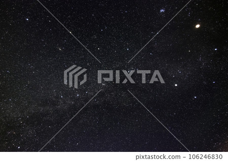 Starry sky in winter Cassiopeia constellation and Milky Way in winter 106246830