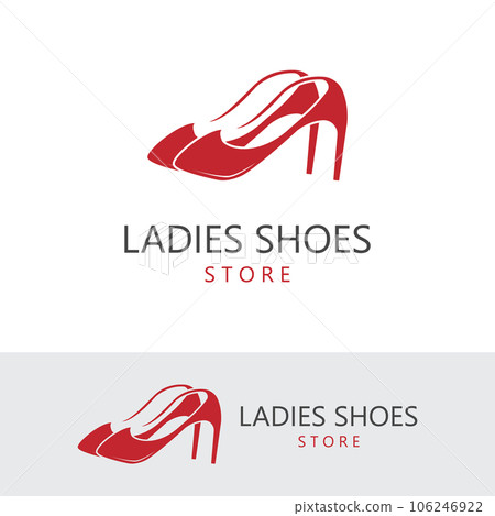 Women's Shoes with High Heels Logo Template 106246922