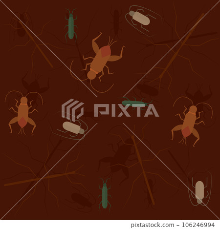 Seamless pattern background with cockroach insect icons Vector Seamless pattern background with cockroach insect icons Vector 106246994