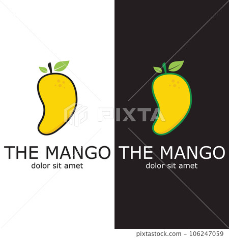 Vector Mango Fruit Logo Template. Mango Icon in Flat Concept. Vector Mango Fruit Logo Template. Mango Icon in Flat Concept. 106247059