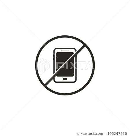 No Phone Logo Template. Cellphone Use Prohibition Icon. Vector Silent Mode. 106247256