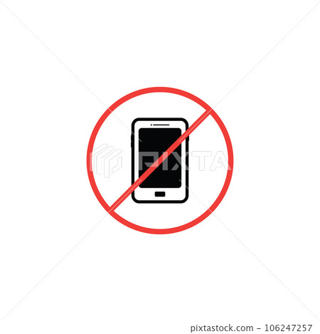 No Phone Logo Template. Cellphone Use Prohibition Icon. Vector Silent Mode. 106247257