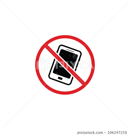 No Phone Logo Template. Cellphone Use Prohibition Icon. Vector Silent Mode. 106247258