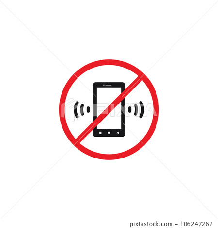 No Phone Logo Template. Cellphone Use Prohibition Icon. Vector Silent Mode. No Phone Logo Template. Cellphone Use Prohibition Icon. Vector Silent Mode. 106247262