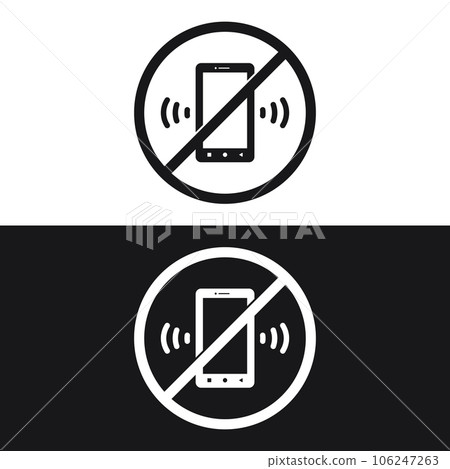 No Phone Logo Template. Cellphone Use Prohibition Icon. Vector Silent Mode. 106247263