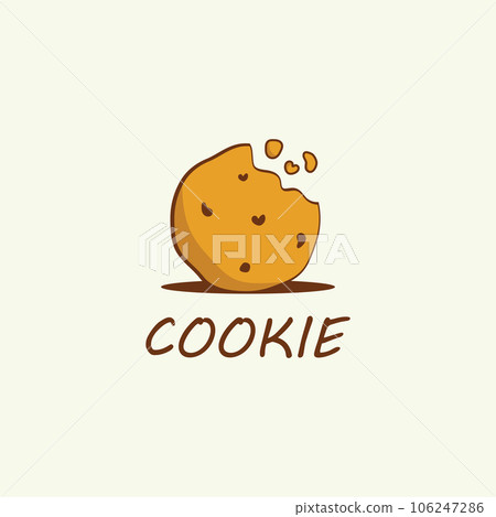 Cartoon Chocolate Cookies Logo Template. Vector Illustration. 106247286