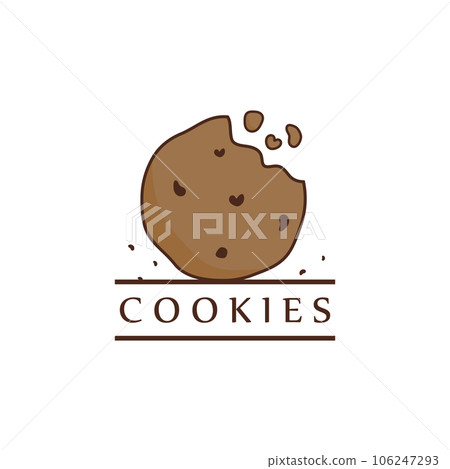Cartoon Chocolate Cookies Logo Template. Vector Illustration. 106247293