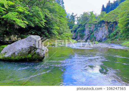 The clear Natori River flowing through the valley in early autumn The clear Natori River flowing through the valley in early autumn 106247365