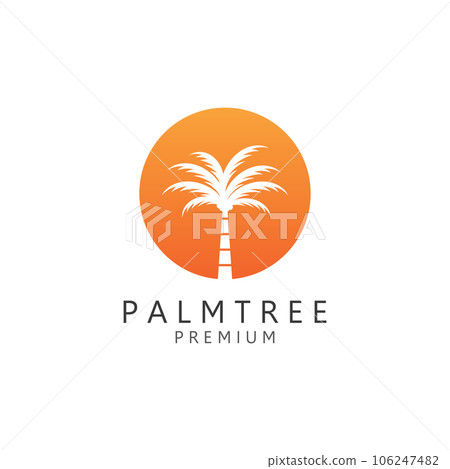 Palm tree summer logo template 106247482