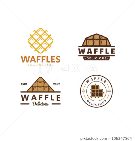 Delicious Belgian Waffle Logo Template 106247564