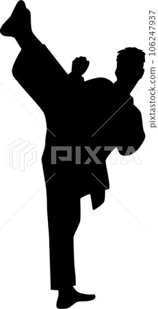 Karate man silhouette Karate man silhouette 106247937