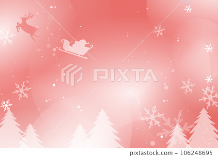 Illustration of Santa and reindeer in a snowy forest (red) Illustration of Santa and reindeer in a snowy forest (red) 106248695