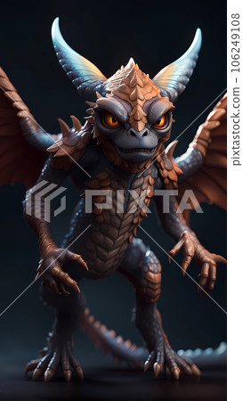 Draconian dragon 3d cartoon character illustration  106249108