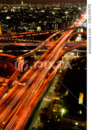 《大阪府》城市交通網絡 東大阪交界處夜景 《大阪府》城市交通網絡 東大阪交界處夜景 106249476