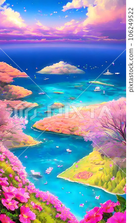 tropical sea with coral reef and sea tropical sea with coral reef and sea 106249522