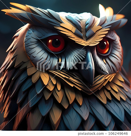 Close up of an owl head Close up of an owl head 106249646