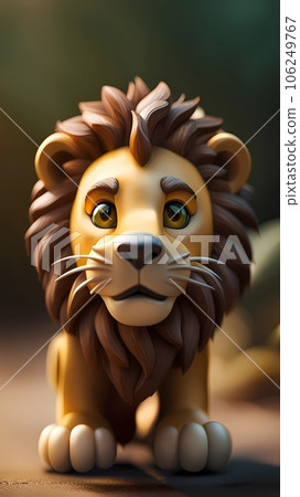 Lion 3d cartoon character illustration 106249767