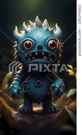 Monster 3d cartoon character illustration 106249802
