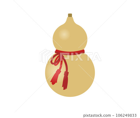 Illustration of a gourd with a simple and cute red string 106249833