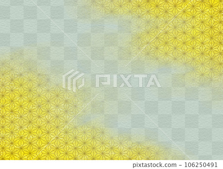 日本圖案背景日本紙方格圖案和麻葉 106250491