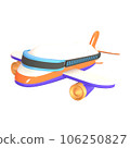 3D icon airplane rendered isolated on the transparent background 106250827