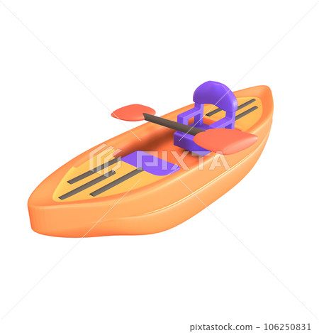 3D icon kayak rendered isolated on the transparent background 106250831