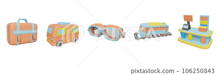 3D icon world tourism day collection rendered isolated on the transparent background 106250843