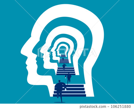 Mind exploring with personality and individuality. Business discover vector illustration Mind exploring with personality and individuality. Business discover vector illustration 106251880