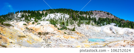 Overlook of Bumpass Hell hydrothermal area at Lassen Volcanic National Park, California, USA 106252024
