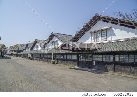 Tourist spot with old buildings with tiled roofs 106252032