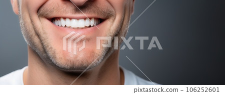 Smiling elderly man on a white background. Perfectly straight teeth. Dentistry and teeth whitening concept. Smiling elderly man on a white background. Perfectly straight teeth. Dentistry and teeth whitening concept. 106252601