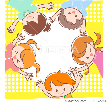 Illustration of children happily forming a circle 106252781