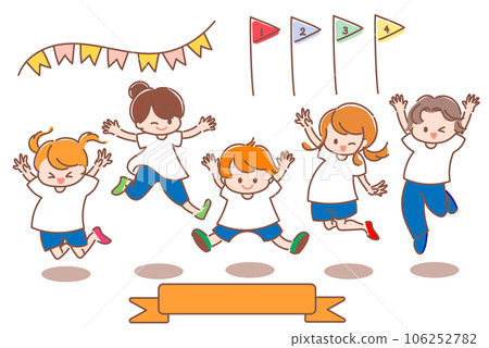 Illustration of children jumping at the athletic meet 106252782