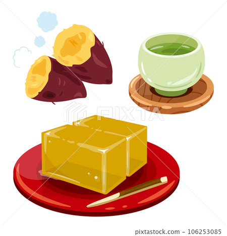 茶、羊羹、紅薯、紅薯 茶、羊羹、紅薯、紅薯 106253085