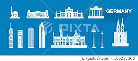 Germany isolated architecture icon set and symbol with tour europe. Germany isolated architecture icon set and symbol with tour europe. 106253360