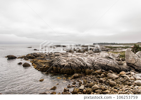 Exploring the beach in the morning at Kejimkujik National Park Seaside, Nova Scotia, Canada Exploring the beach in the morning at Kejimkujik National Park Seaside, Nova Scotia, Canada 106253759