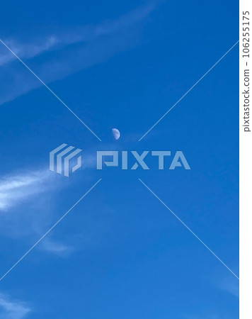 moon floating in the blue sky moon floating in the blue sky 106255175