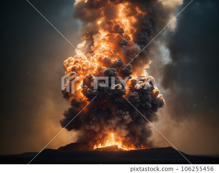 Flames and rising smoke AI image Flames and rising smoke AI image 106255456