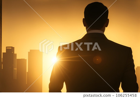 日落和商人的背影AI圖像 日落和商人的背影AI圖像 106255458
