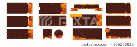 Autumn-like brown and autumn leaves coupon vector icon design set (frame only) 106256026