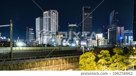 Night view of buildings in Nagoya Night view of buildings in Nagoya 106256662