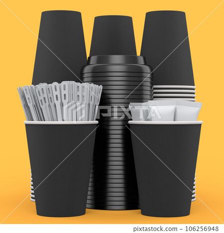Set of paper coffee cups for cappuccino, americano, espresso, mocha, latte Set of paper coffee cups for cappuccino, americano, espresso, mocha, latte 106256948