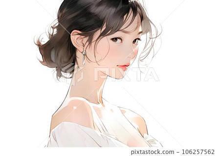 Watercolor-style beautiful girl AI-generated image 106257562