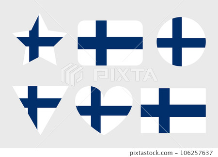 Finland flag vector icons set of illustrations 106257637