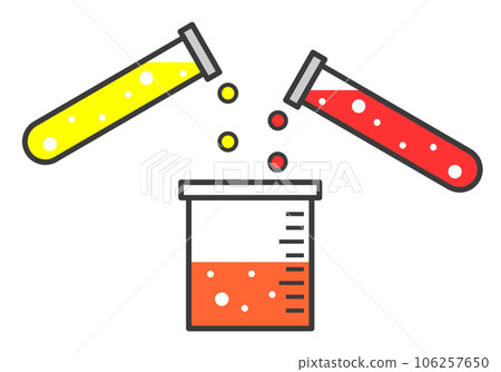 Illustration of toning by mixing colorful colors in a glass container 106257650