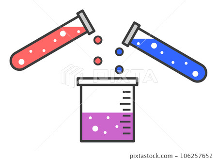 通過在玻璃容器中混合彩色顏色來調色的插圖 106257652